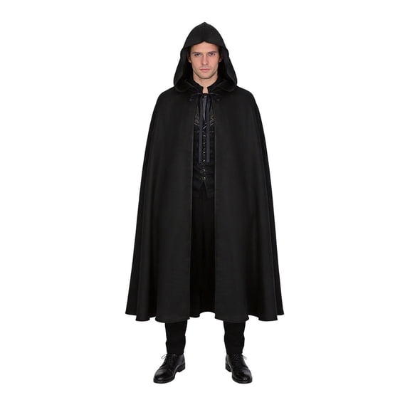 Medieval Hooded Cloak Halloween Renaissance Cape with hood Wizard Costume Sorcerer Cosplay Witch