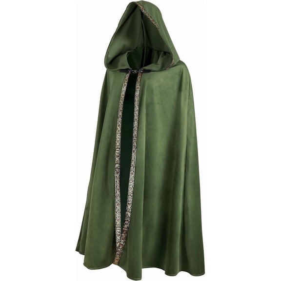 VZQI Unisex Medieval Hooded Cloak, Renaissance Halloween Costume Cape for Adults, Cosplay, Weddings & Renaissance Faire