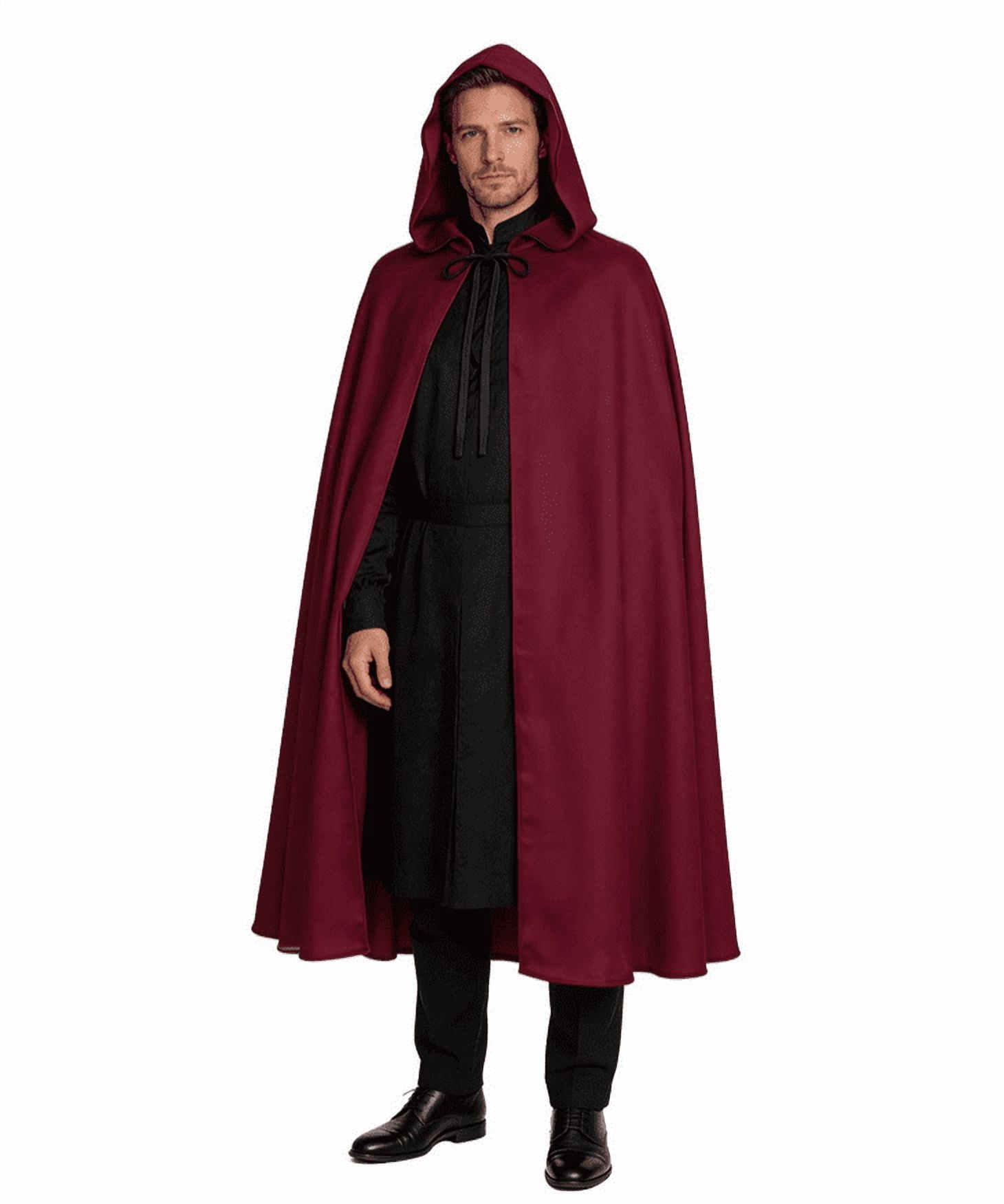 Medieval Hooded Cosplay Cloak for Adults, Unisex Halloween Wizard Witch ...