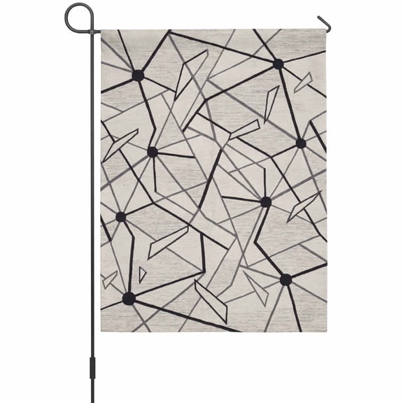 Medieval House Flag 28 x 40 Inches, Irregular Black Stripes Abstract Artistic Retro Weather Proof Outdoor Patio Flags Double Sided Small House Decoration for Yard Lawn Outside Home