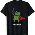 thumbnail image 1 of Medieval Huzzah Frog Knight Funny Sword Meme Quote Unisex T-Shirt up to size 5XL, 1 of 2