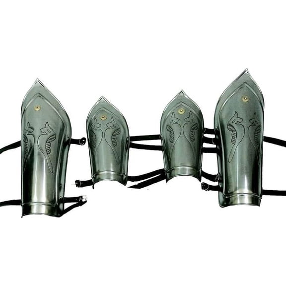 Medieval Iron Steel Arm Guards and Leg Guards Set Vambraces Leg Greaves Armor