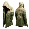 thumbnail image 1 of Jacket for Men Mid Length Norse Mythology Hooded Cardigan Motorcycle Jacket Spring Green XXXL, 1 of 3