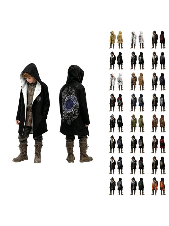 Medieval Kids Coat And Cape For Boys – Cozy Long Jacket With For Everyday Adventure
