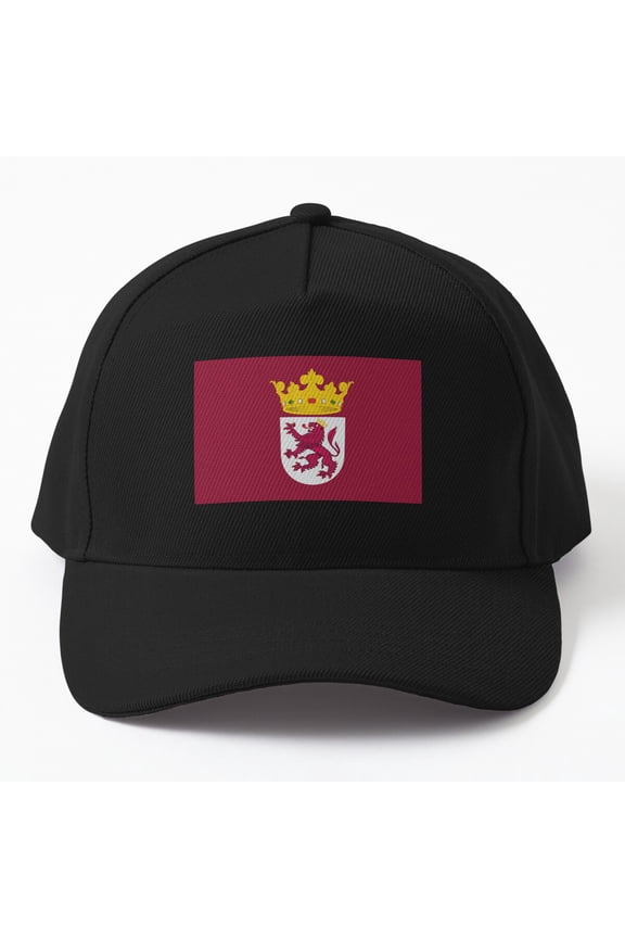 Medieval Kingdom of León Flag Baseball Hat, Spain Historic Heraldry Graphic Design, Classic Cap