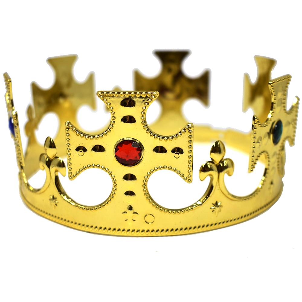 Nicky Bigs Novelties Gold Medieval Queen Crown Tiara - Cosplay Costume Headpiece