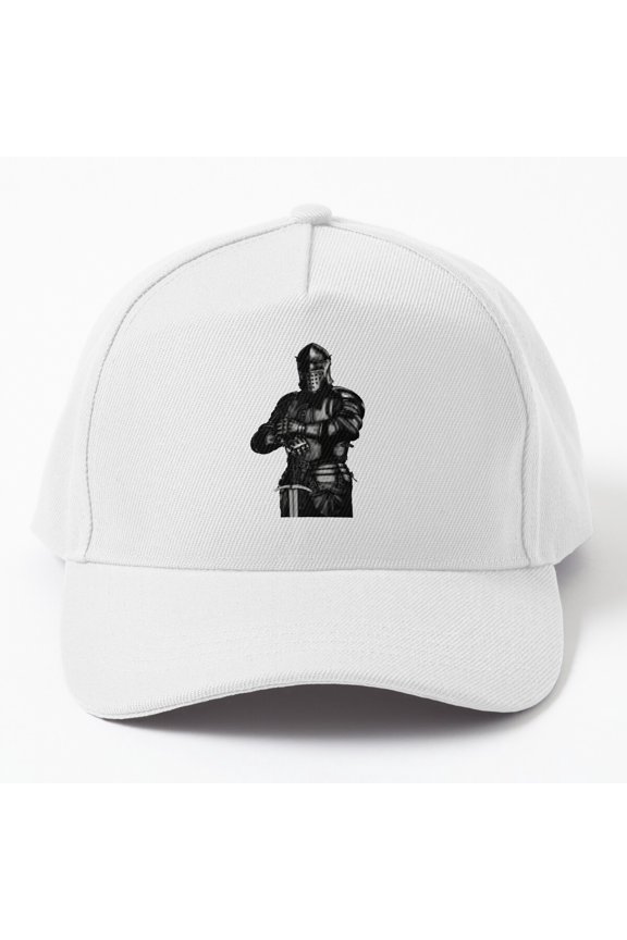Medieval Knight Baseball Hat, Armored Warrior Character Graphic Design, Classic Everyday Cap