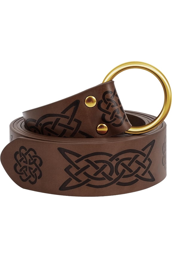 Medieval Knight Belt for Men LARP Renaissance O Ring Belts for Viking Tunic Shirt Halloween Cosplay Costume