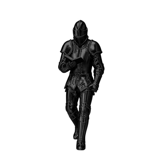 Knight Bookshelf Decor, Finished Armored Knight Statue, Unique Gothic Library Figurine for Book Lovers
