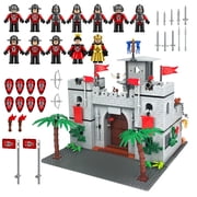 Medieval Knight Castle Building Blocks Set, with 12 Shadow Knight Figures, Knights Kingdom Castle, Easter Gift for Kids, 4+, 718Pcs