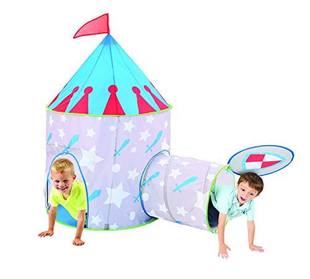 Medieval Knight Castle Kids Play Tent and Tunnel Set with Travel Case