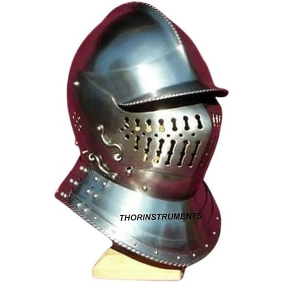 Medieval Knight European Closed Armor Helmet Rustic Vintage Home Decor Gifts