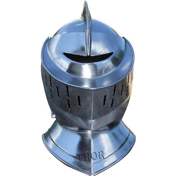 Medieval Knight European Closed Full Size Armor Helmet Rustic Vintage Home Decor Gifts