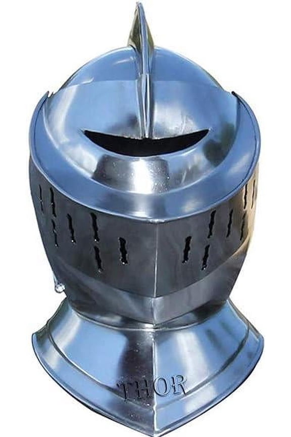 Medieval Knight European Closed Full Size Armor Helmet Rustic Vintage Home Decor Gifts