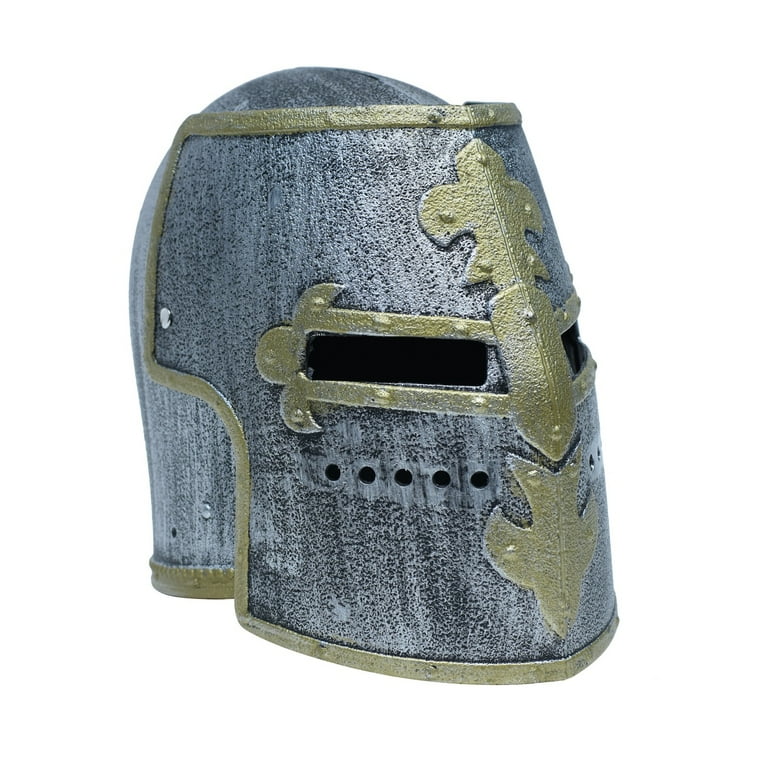 Men Medieval Knight Crusader Box Helmet Costume Accessory Armor Warrior Headwear Men Medieval Knight Crusader Box Helmet Costume Accessory Armor Warrior Headwear