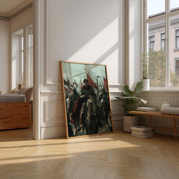 Medieval Knight Poster Armored Warrior Fantasy , Poster Print Only