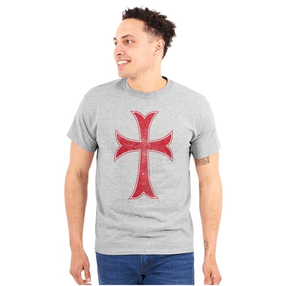 Medieval Knight Templar Christian Plus Size Crewneck Graphic Tee Shirt Brisco Brands 2X