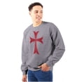 thumbnail image 1 of Medieval Knight Templar Christian Unisex Plus Fleece Graphic Sweatshirt Brisco Brands 5X, 1 of 5