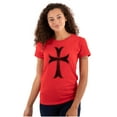 thumbnail image 1 of Medieval Knight Templar Christian Womens Slim Fit Graphic Tee Brisco Brands S, 1 of 5