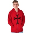 thumbnail image 1 of Medieval Knight Templar Christian Unisex Plus Size Zip Hoodie Brisco Brands 5X, 1 of 6