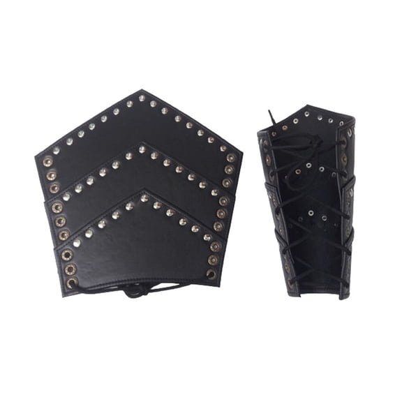Medieval Knights Leather Hand Guards Pair Reenactment Sca Larp Forearm Guard