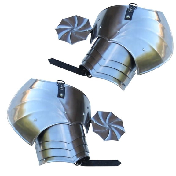 Medieval Knights Renaissance Pauldrons Asymmetrical with Rondell Armor Set