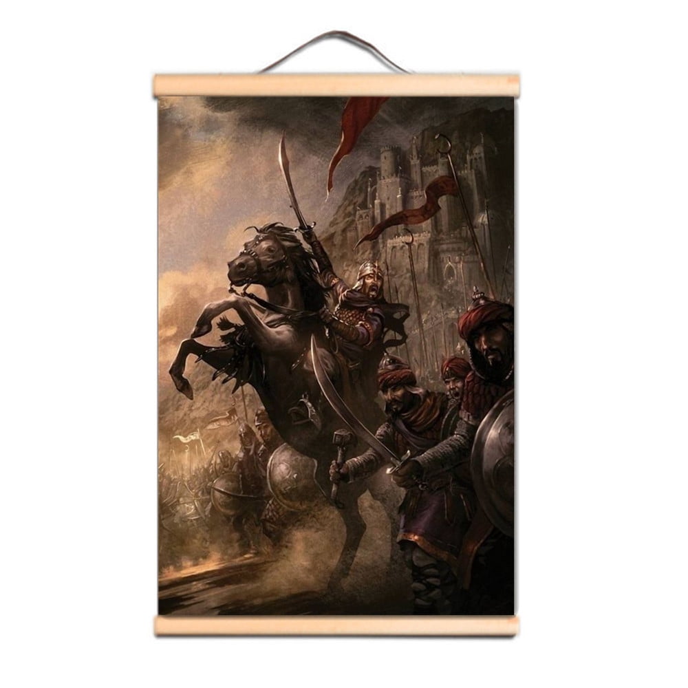 Medieval Knights Templar Canvas Scroll Poster Wall Hanging Banner with ...