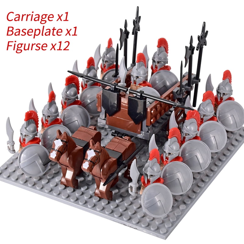 Medieval Knights mini Action Figures Building Blocks Roman Chariot ...