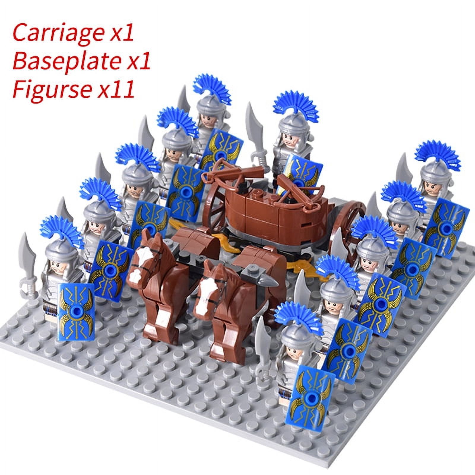 Medieval Knights mini Action Figures Building Blocks Roman Chariot Carriage Soldier War Horse Bricks Toys for Children Gift