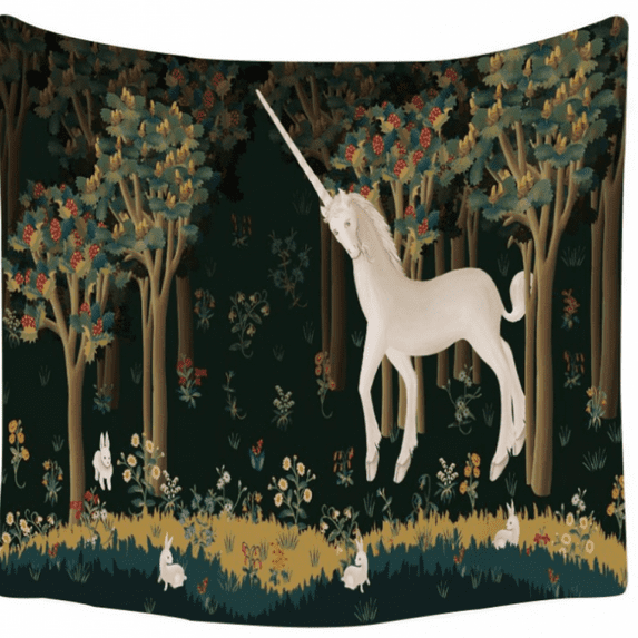 Medieval Lady Tapestry European Royal Tapestry Lady and Unicorn Tapestry for Bedroom Living Room Apartment Dorm Decor Wall Hanging Tapestries 71" x 91"