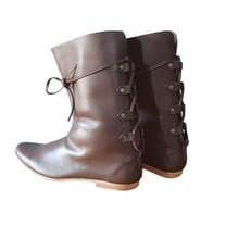 Medieval Leather Boots Pirates Loafer Boot Renaissance Festival Shoe Fest Paladin Fantasy Costume Mens Shoes Size 10