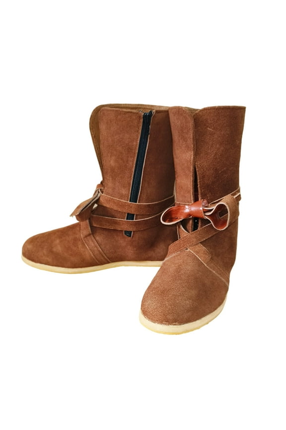 Medieval Leather Boots Pirates Loafer Boot Renaissance Festival Shoe Fest Paladin Fantasy Costume Mens Shoes Size 9