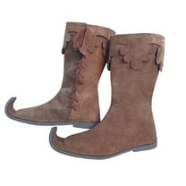 Medieval Leather Boots Renaissance Inspired Loafer Boot Halloween Pirate Captain Re-Enactment Viking Mens Shoes SCA LARP Riding Costume Shoe for Cosplay Size 11