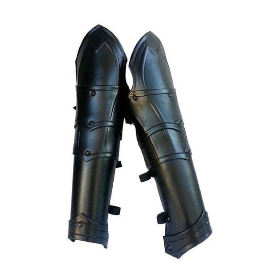 Medieval Leather Dark Elf Greaves Leg Armor/LARP Fantasy Elven Armor Leg
