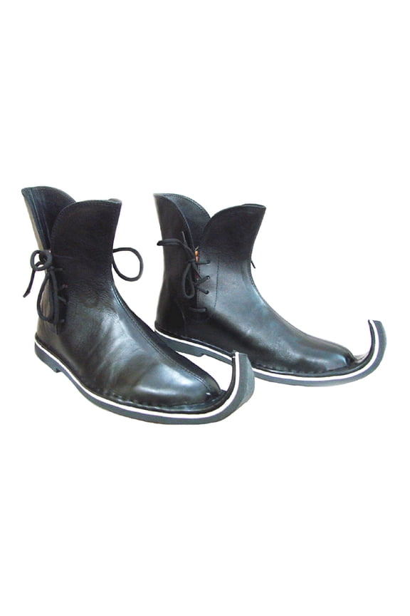 Medieval Leather Shoes Ankle Boots Men's Fantasy Gothic Reenactment Footwear Warrior Knights Cosplay Shoe Size 11