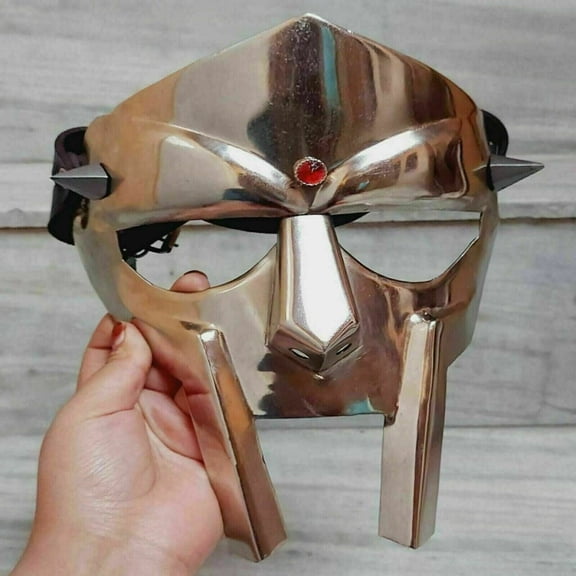 Medieval MF Doom Gladiator Mask Silver Finish Armor Helmet, Unique Gifts Item