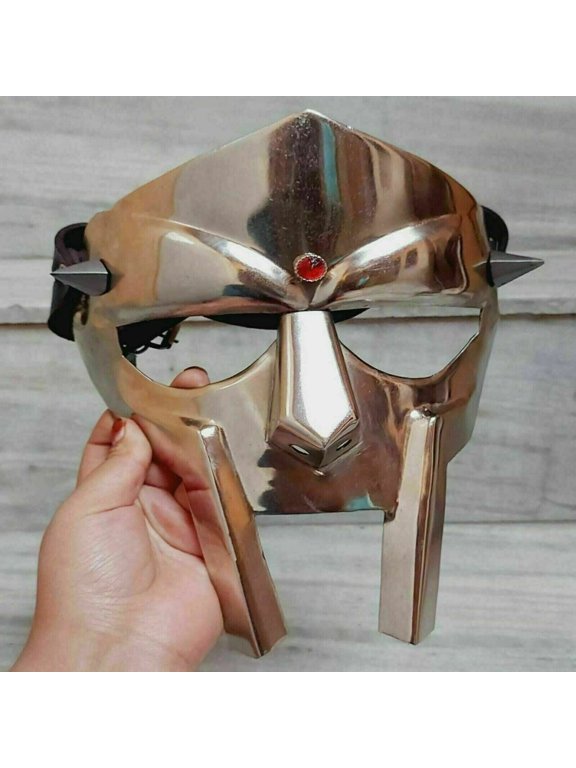 Medieval MF Doom Gladiator Mask Silver Finish Armor Helmet, Unique Gifts Item