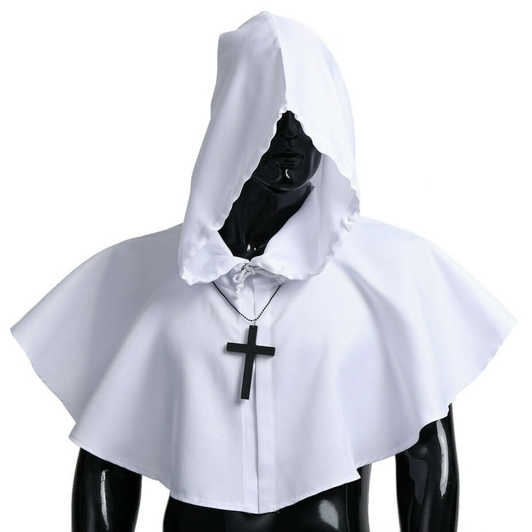 GRACEART Medieval Hooded Cowl Hat with Tail Necklace Cosplay Monk Costume Walmart