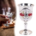 thumbnail image 1 of Medieval Metal Chalice Goblet, Engraved Rose Wine Cup, Zinc Alloy Shot Glasses, Decorative Drinkware for Wedding, Banquet & Themed Party, 1 of 9