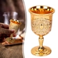 thumbnail image 1 of Medieval Metal Chalice Goblet, Engraved Rose Wine Cup, Zinc Alloy Shot Glasses, Decorative Drinkware for Wedding, Banquet & Themed Party, 1 of 9