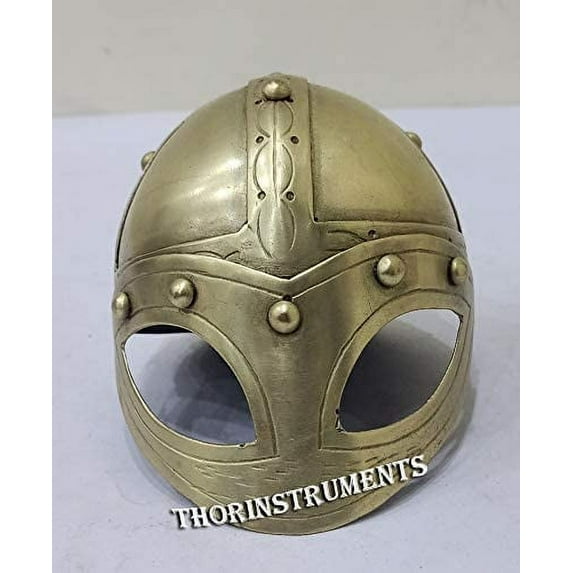 Medieval Mini Brass Mask Helmet W/Stand Table Top Office Decor Gift Item