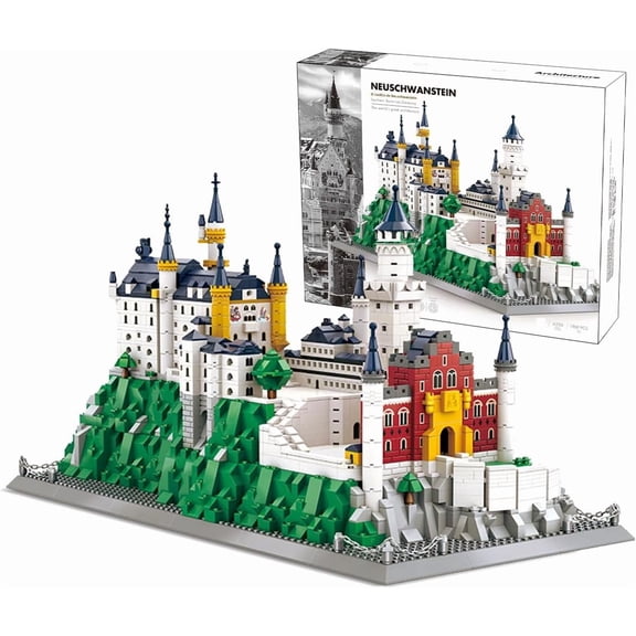 Medieval Neuschwanstein Castle Building Sets for Adults 1969 Pcs | Giant Architecture Modular Buildings, History Enthusiasts Gift for Adults