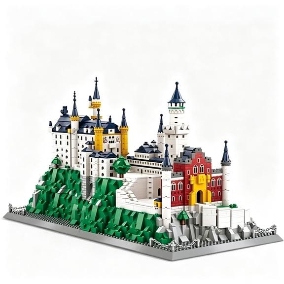 Medieval Neuschwanstein Castle Building Sets for Adults, Giant Architecture Modular Buildings, History Enthusiasts for Adults 1969 Pcs
