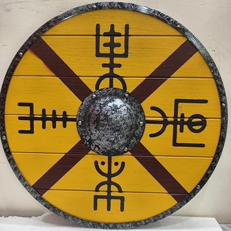 Medieval Norse Viking Shield Wolf Design, Round Style Wall Decor, Gifting, Cosplay, and best gift for him
