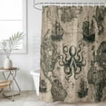 thumbnail image 1 of Medieval Octopus Waterproof Fabric Shower Curtain,Vintage Nautical Boat Retro Map Waterproof Fabric Shower Curtain for Bathroom Curtains Bathtubs Hotel Shower Curtains with 12 Hooks Long 72x78in, 1 of 8