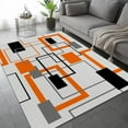 thumbnail image 1 of Medieval Orange Geometry Area Rugs, Black White Gray Splicing Lines Soft Indoor Washable Rug, Non-Shedding Bedroom Large Carpet For Dining Room Home Kitchen 3 x 4ft, 1 of 6