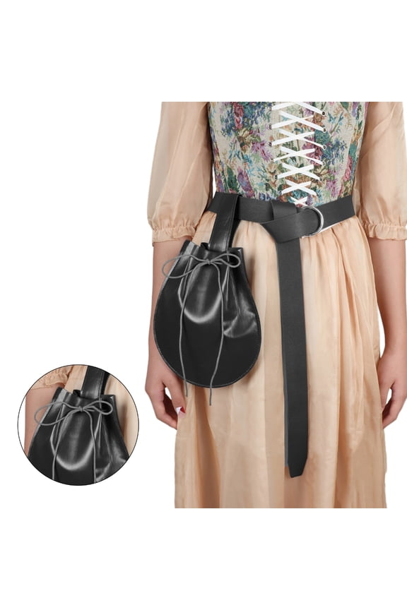 Medieval PU Pouches Portable Purse Medieval Belt Bag Vintage Belt Pouches Dices Bag for Women Man Kid