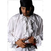 Medieval Poet's Pirate Shirt Costume [White] (Large)