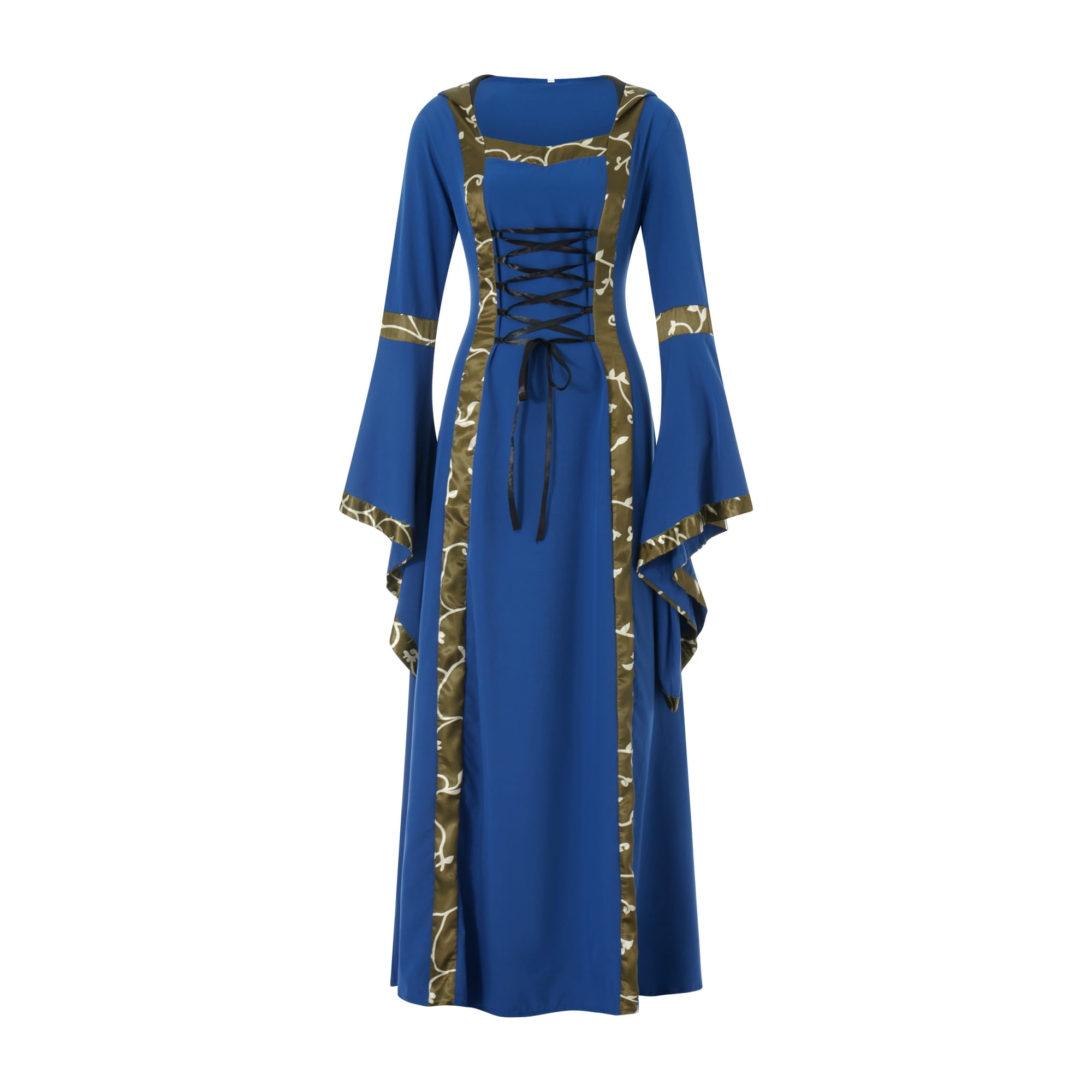 Medieval Princess Costume for Women Flare Sleeve Renaissance Dress
