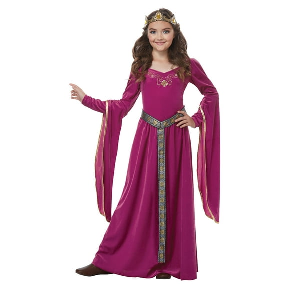 Medieval Princess Fuschia Girl's Halloween Fancy-Dress Costumes for Child L
